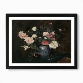 Flowers In A Blue Vase 2 Art Print