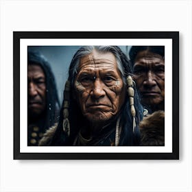 Indians In The Rain Art Print