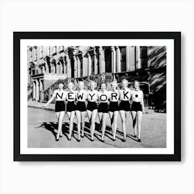 New York Chorus Girl, Black and White Old Photo, Vintage Art Art Print