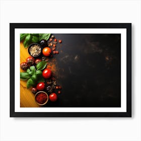 Pasta On Black Background 2 Art Print