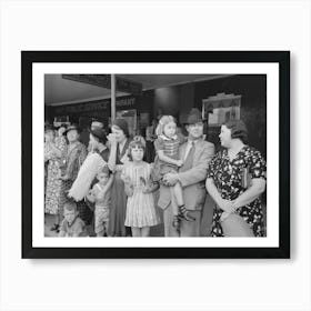 Untitled Photo, Possibly Related To People Waiting On Sidewalk For Parade, National Rice Festival, Crowley, Art Print