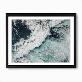 Teal Blue Ocean Waves Art Print