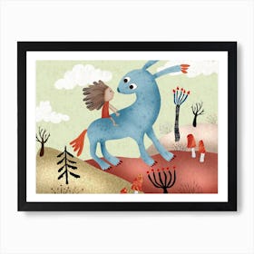 Boy And A Horse Children's Art Print