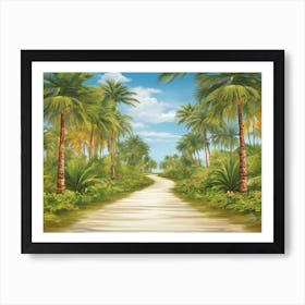 Palm Tree Road 1 Art Print