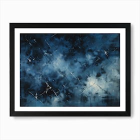 Blue Sky With Stars Art Print