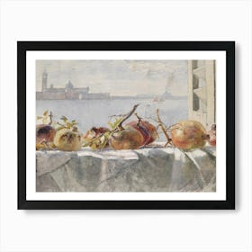 Pomegranates On A Window Sill Art Print