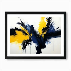 Blue And Yellow Abstract Painting 1 Art Print