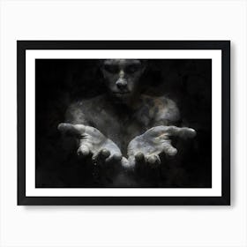 Young Man Holding His Hands Art Print