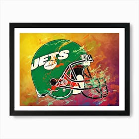 New York Jets Helmet Abstract Art Print