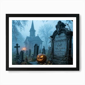 Halloween Cemetery Art Print