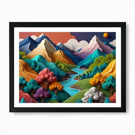 Landscape Paper Art Art Print