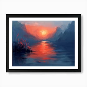 Sunset By The Lake 4 Art Print