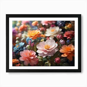 Dahlias Paintings Art Print Art Print