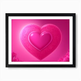 A Glowing Pink Heart Vibrant Horizontal Composition 94 Art Print