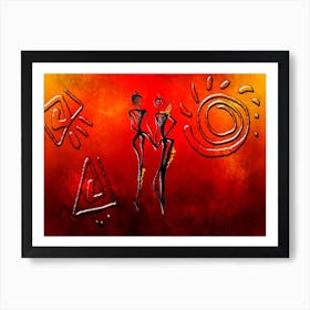 Tribal African Art Illustration In Painting Style 140 Art Print