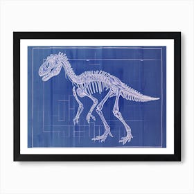 Acrocanthosaurus Dinosaur Skeleton Blueprint 2 Art Print