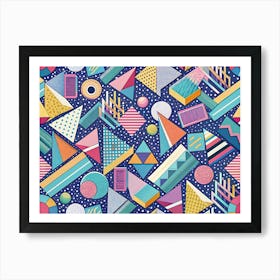 Geometric Pattern With Triangles, Circles, And Squares Art Print