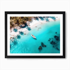 Aerial View Of A Tropical Beach Art Print