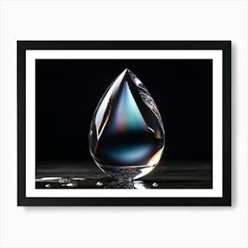 Single Tear Drop Captured In 3d And Hyper Realistic Style Against A Dark Background Expressing Poig Póster