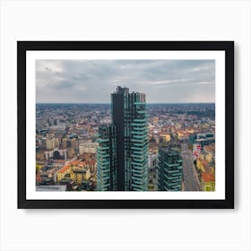 Stampa Italia, Skyscrapers aerial view Art Print