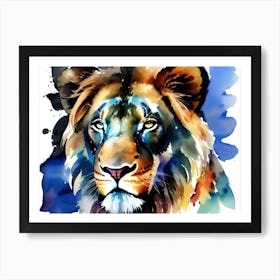 Lion Watercolor Painting 3 Art Print