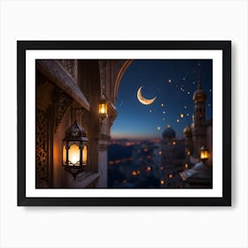 Ramadan Islamic Lanterns at night 7 Art Print