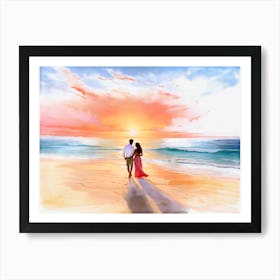 Sunset On The Beach 1 Art Print