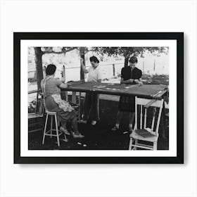 Box Elder County, Utah, Mormon Women Tacking A Quilt To Be Used By A Sheepherder By Russell Lee Art Print