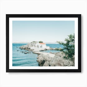 Little Chapel By The Sea In Greece Art Print