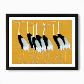 Japanese Ukiyo-E Cranes Art Print