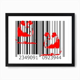 Funny Barcode Animals Art Illustration In Painting Style 125 Art Print