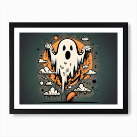 Ghost halloween painitng 04 Art Print