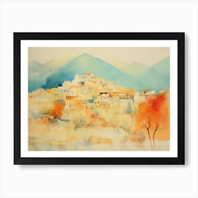 A Village In The Mountains Art Print