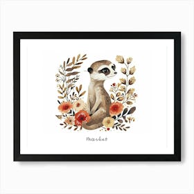 Little Floral Meerkat 2 Poster Art Print