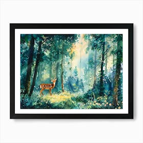 Deer In The Forest 4 Art Print