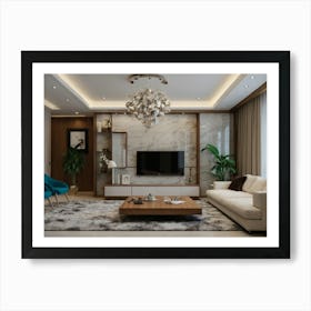 Modern Living Room AI interior design 5 Art Print