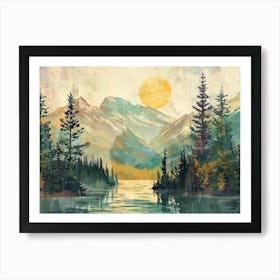 Landscape Retro Illustration 1 Art Print