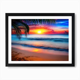 Sunset On The Beach 623 Art Print