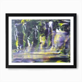 Abstract Painting, Purple Yellow Color Art Print