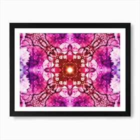 Purple Watercolor Flower Pattern Art Print