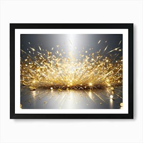 Christmass style sparkling silver gold background 15 Art Print