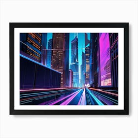 Neon City 3 Art Print