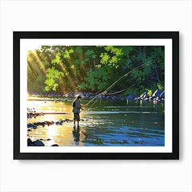 Fishing In The River Art Print