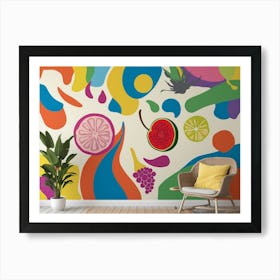 Colorful Fruit Slices Wall Mural 1 Art Print