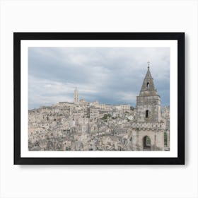 Aerial View Of The Old Town Of Matera Art Print