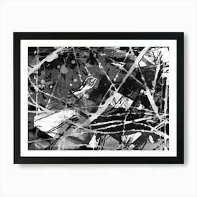 Abstract geometry Painting black and white Art Print