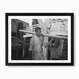 Stevedore, With Lumber On Shoulder, New Orleans, Louisiana By Russell Lee Art Print