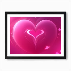 A Glowing Pink Heart Vibrant Horizontal Composition 32 Art Print