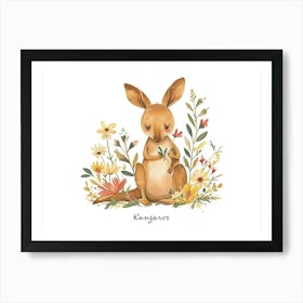 Little Floral Kangaroo 3 Poster Art Print