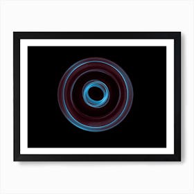 Glowing Abstract Curved Blue And Red Lines 11 Art Print